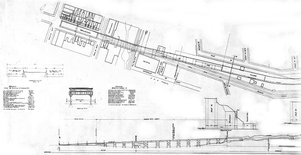 Architectural plans for the intersection
at Grant Street and Viaduct #1.