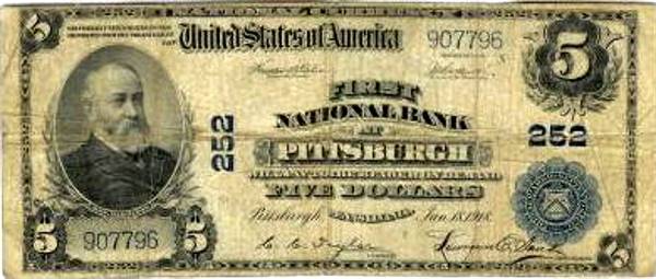 First National Bank $5 Note