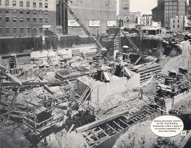 Constructing the foundation for the Gulf Building