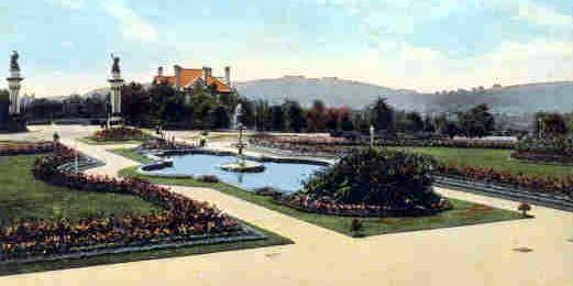 The Gardens
 and walkways near the entrance to Highland Park