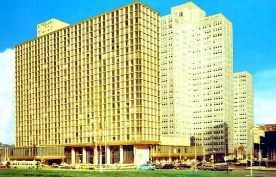 The Pittsburgh
 Hilton shining in the sunlight