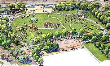 Proposed renovation of Point State Park,
unveiled in January of 2006. When work was
completed in 2008 it turned out really nice.
The great lawn is perfect for large events.