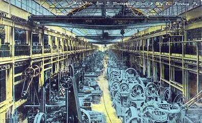 Main Aisle, Section D,
 Westinghouse Electric and Mfg Company.