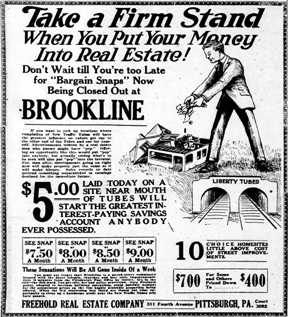 Real Estate Advertisement - April 24, 1921.