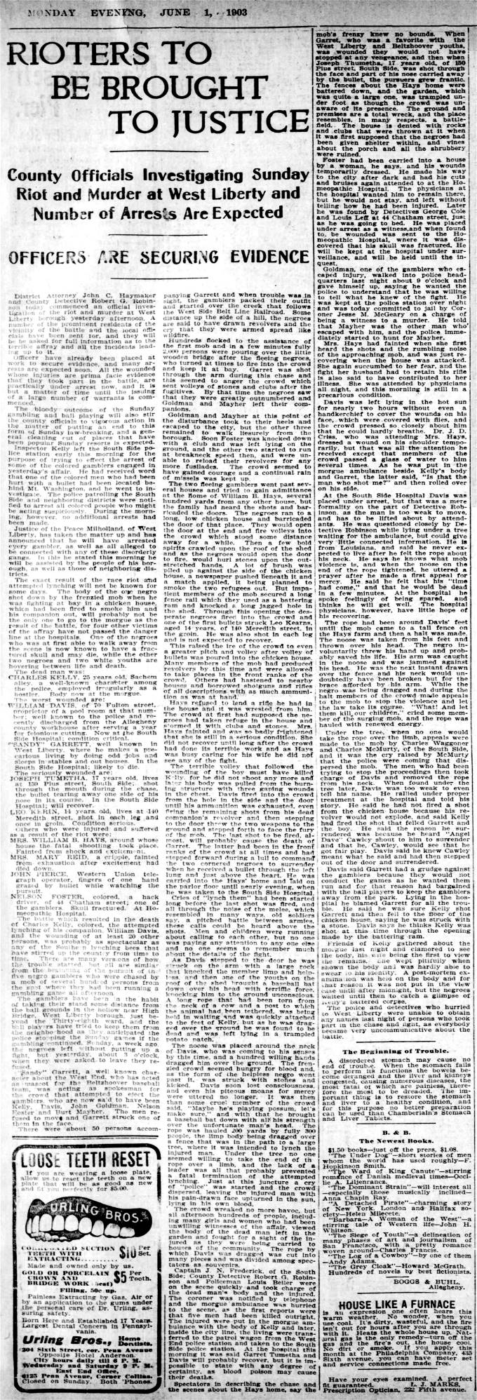 Pittsburg Press - June 1, 1903