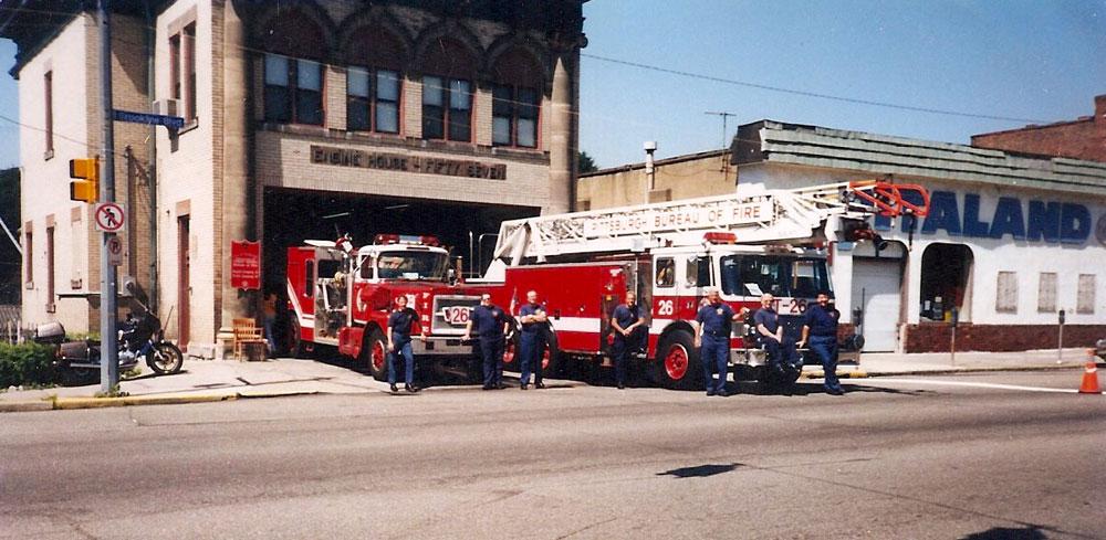 The firehouse crew in 2000.