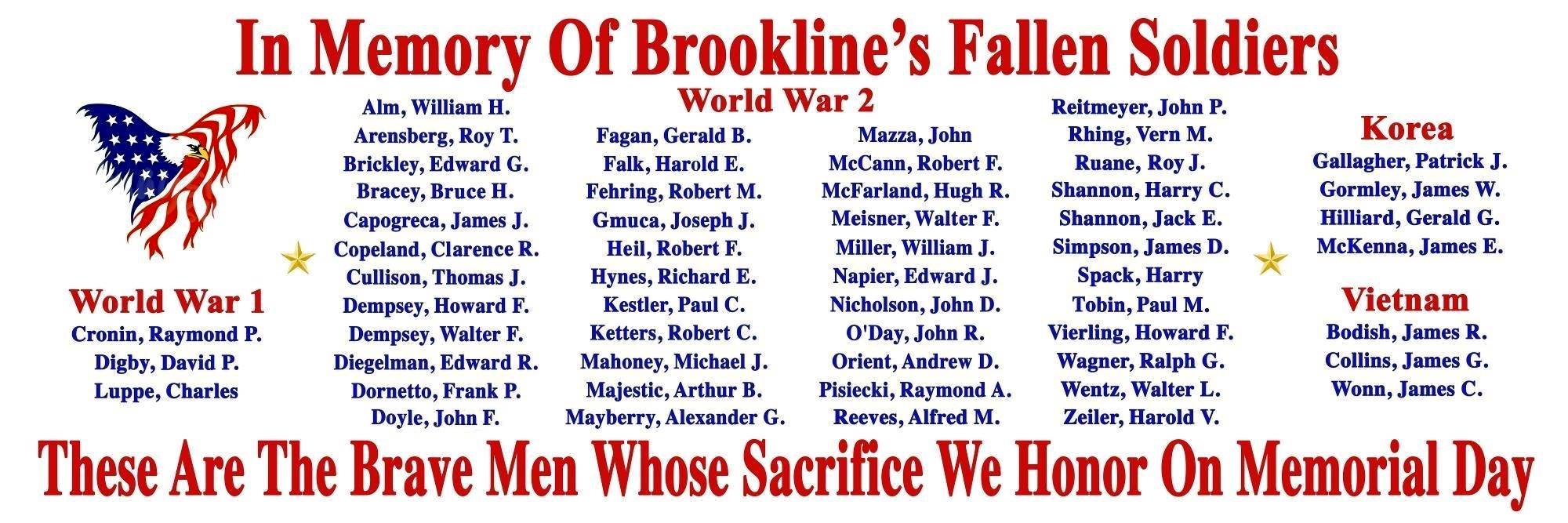 Brookline Fallen Servicemen Memorial Banner