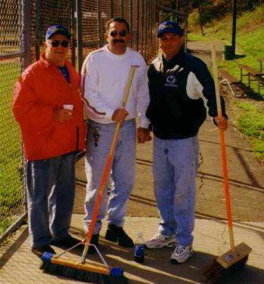 League President Tony 'The Bear' Colangelo (center) with
 Bud Cambest (left) and Curt DeLuca (right) thanks everyone who chipped
 in to help make this a marvelous weekend for the kids