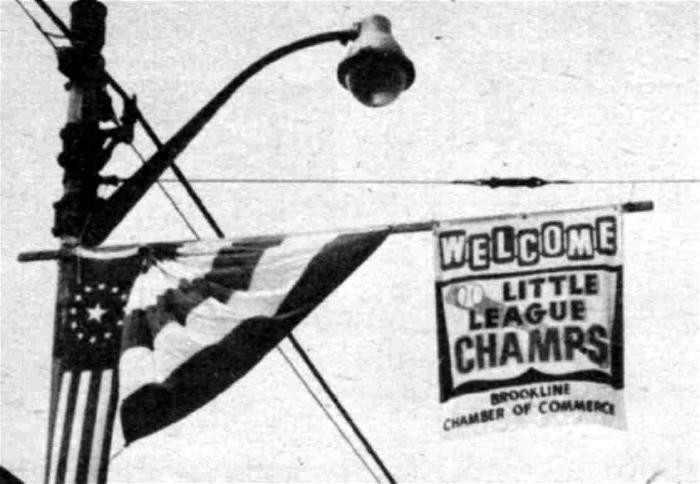 Banners flew from every
 light pole on Brookline Boulevard - Aug 1959
