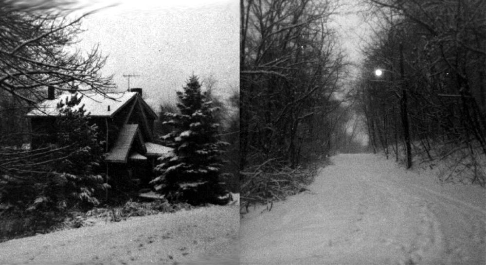 Left - The house at 82 Daleview.
The home has long since been demolished.
Right - Briggs Street looking from Oakridge
Street towards Breining. Daleview St. is near
the the streetlight past the trees to the left.