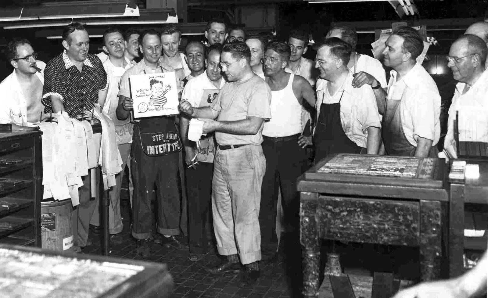 Dan McGibbeny and the Post-Gazette type-setters.