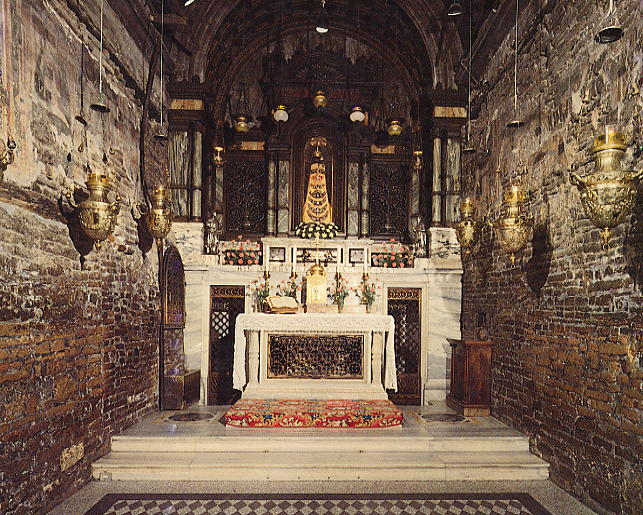 The interior of the
Holy House of Loreto