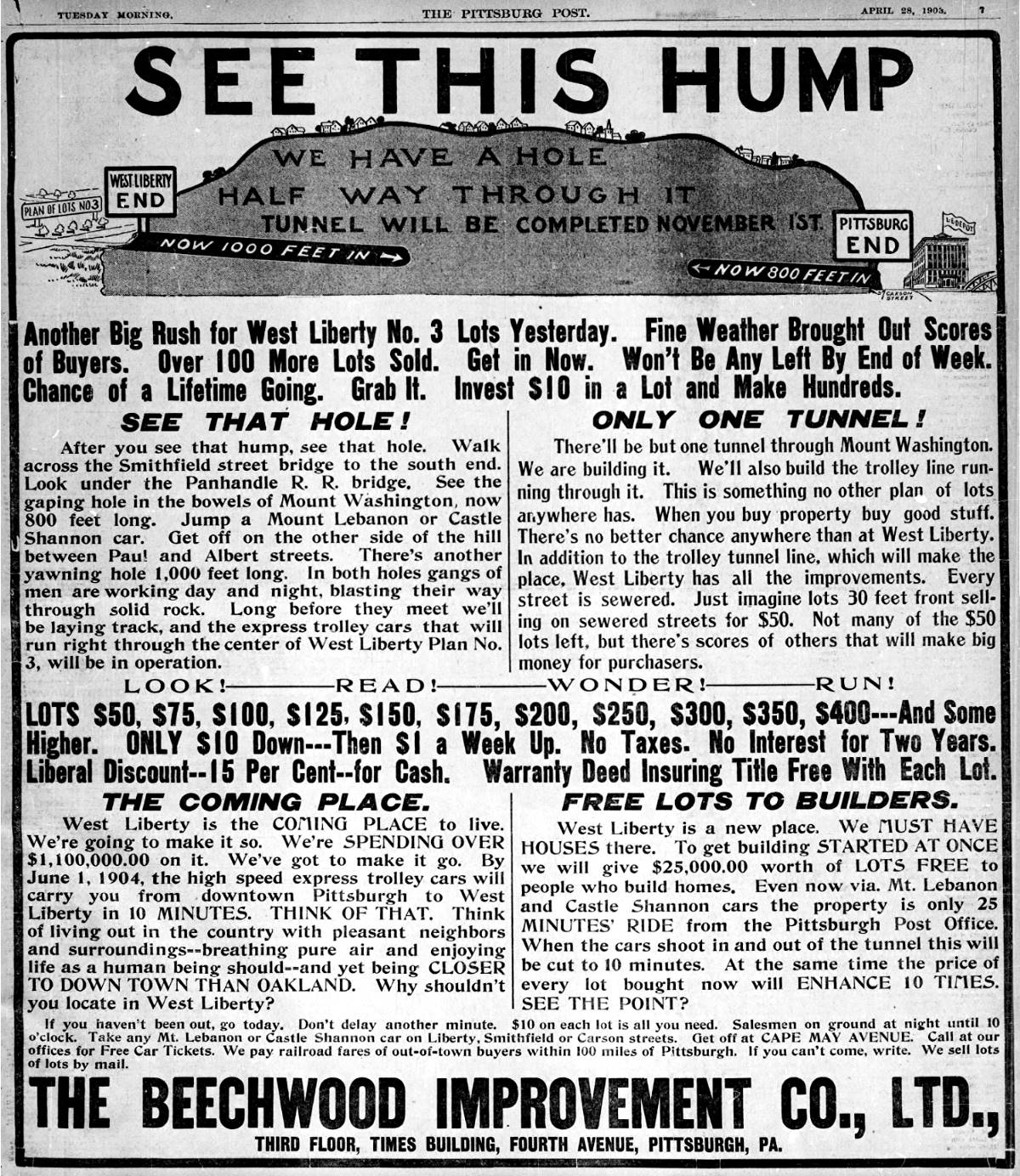 Beechwood Improvement Company Ad - April 28, 1903.