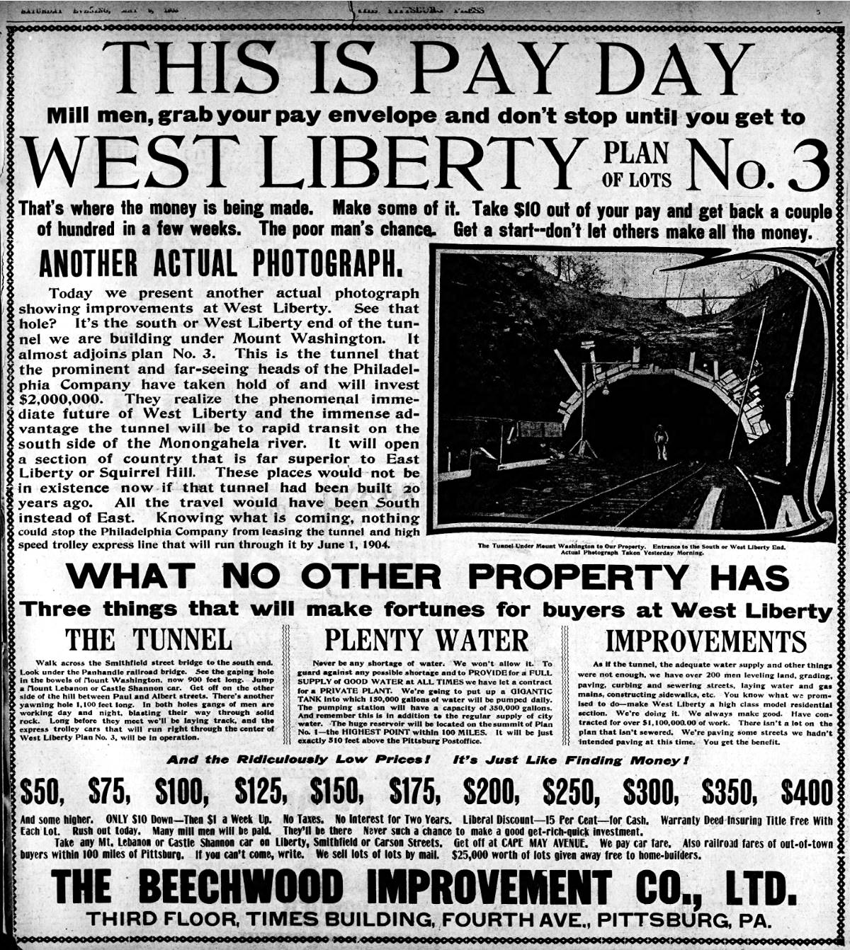 Beechwood Improvement Company Ad - May 9, 1903.