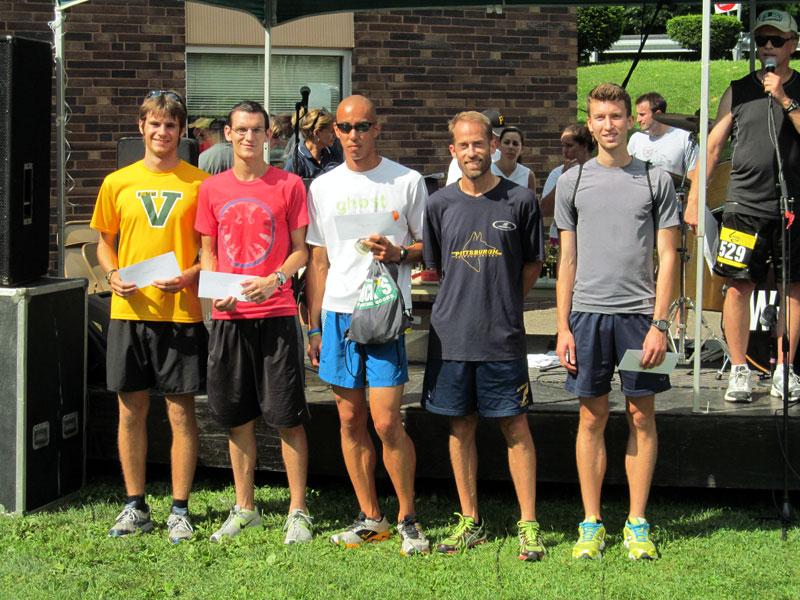 The top five male runners.