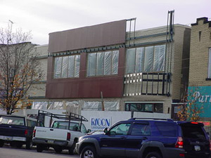 Coming soon: a big colorful
Carnegie Library logo over the
door and theater like marquee.
