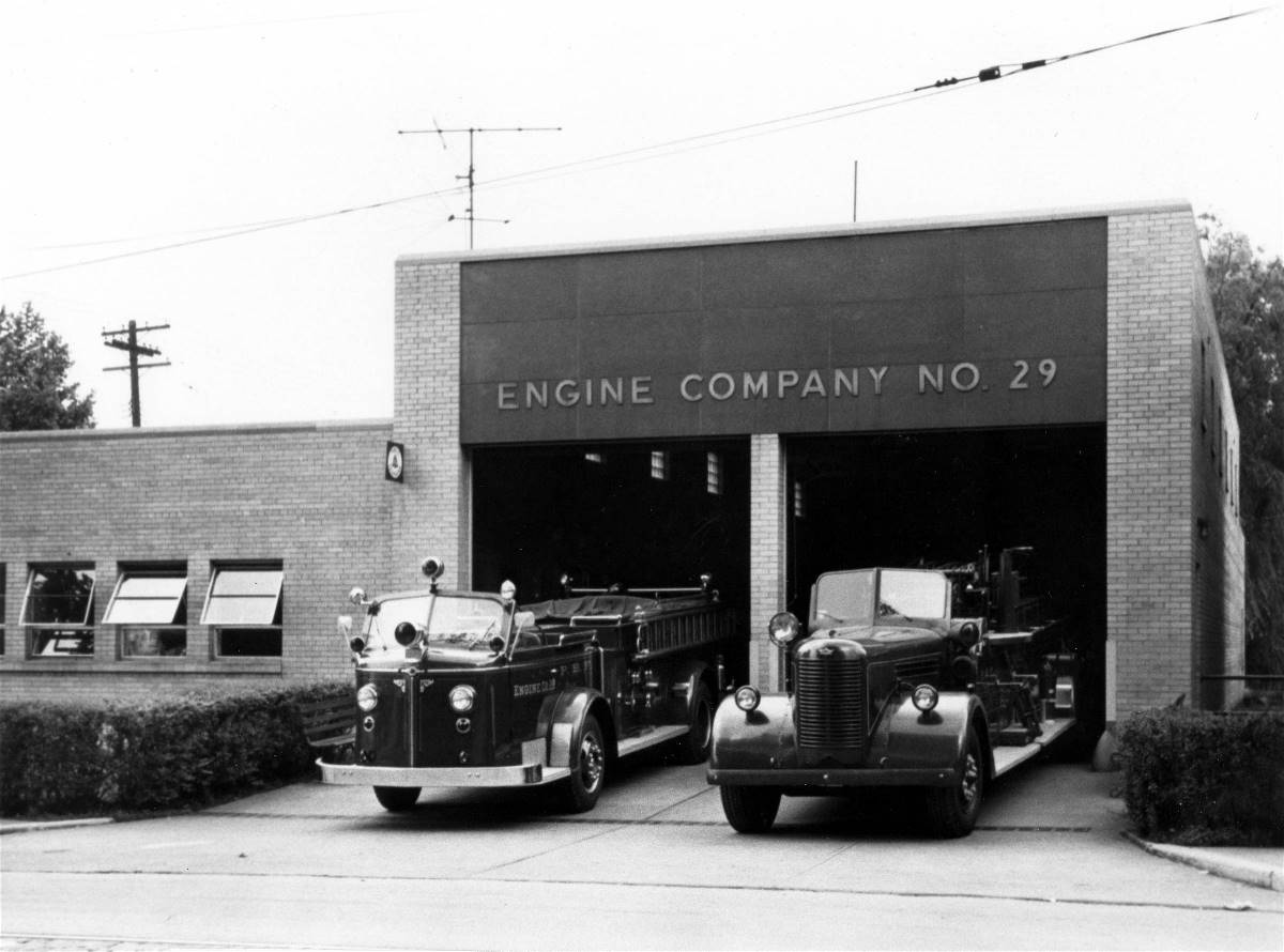 PBF Engine Houses and Firefighting Vehicles 1957