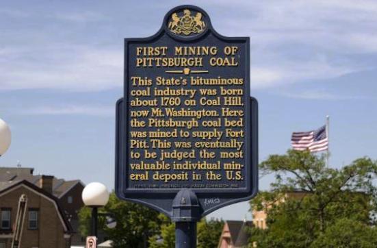 Historical marker commemorating history of Coal Hill