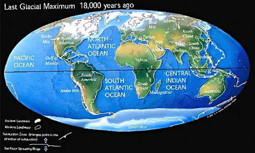 The Last Ice Age
18,000 years ago