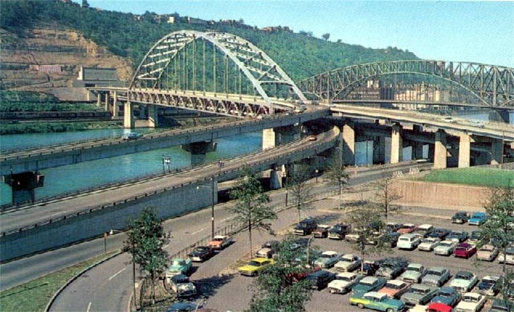 Fort Pitt Bridge and Tunnels - circa 1960.