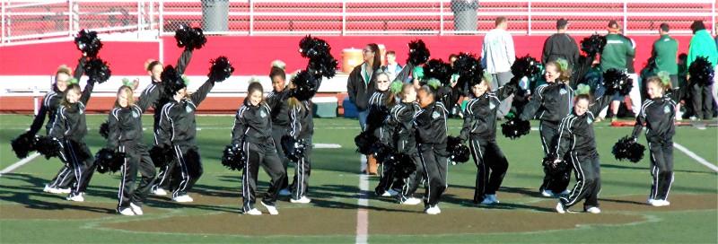 The cheerleaders dazzled the crowd.