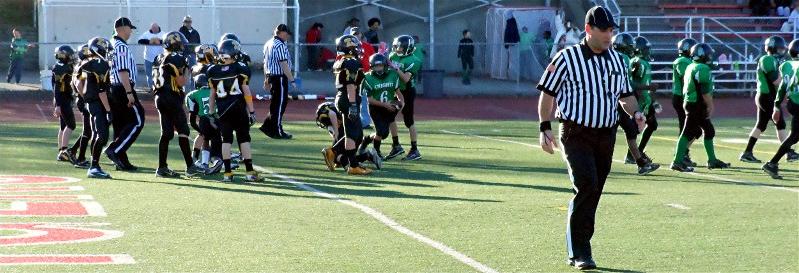 Nick Roell scores Brookline's second touchdown,
giving the Knights a 14-6 third quarter lead.
Nick threw for a touchdown and ran for another.