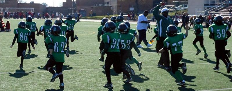 The Knights take the field for Super Bowl VII.