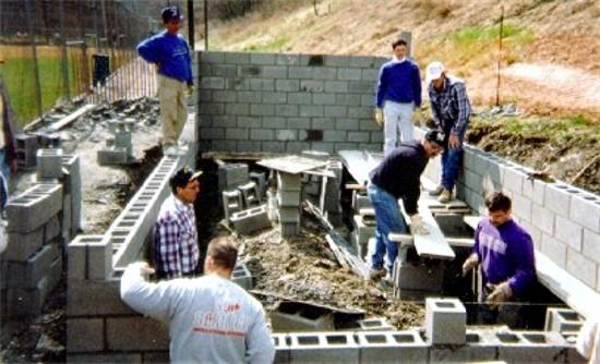 The concession stand construction.
