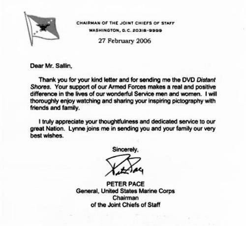 Letter from General Peter Pace.
