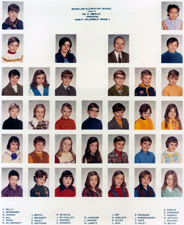 Brookline Elementary - 4th Grade Class - 1971