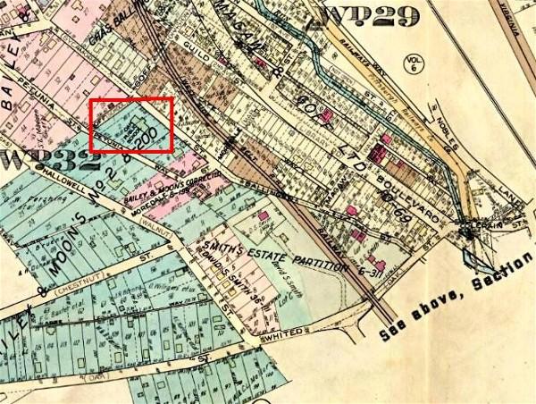 1940 Map showing Oak School.