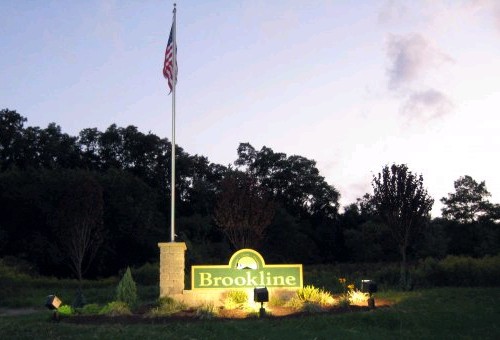 Brookline Welcome Sign at the corner
of Jacob Street and Whited Street.